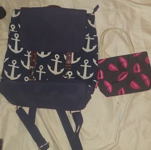 Nice backpack with the nautical theme and accessories bag